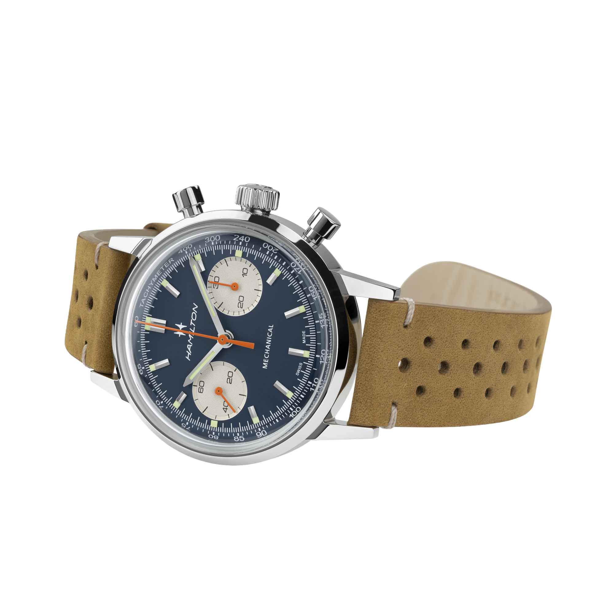 AMERICAN CLASSIC INTRA-MATIC CHRONOGRAPH H MECCANICO QUADRANTE BLU 40 MM - immagine 3