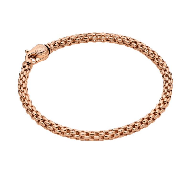 BRACCIALE SOLO ORO ROSA CON MOSCHETTONE
