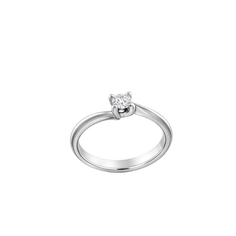 ANELLO SVERSO ORO BIANCO DIAMANTE TAGLIO BRILLANTE 0,30 CT