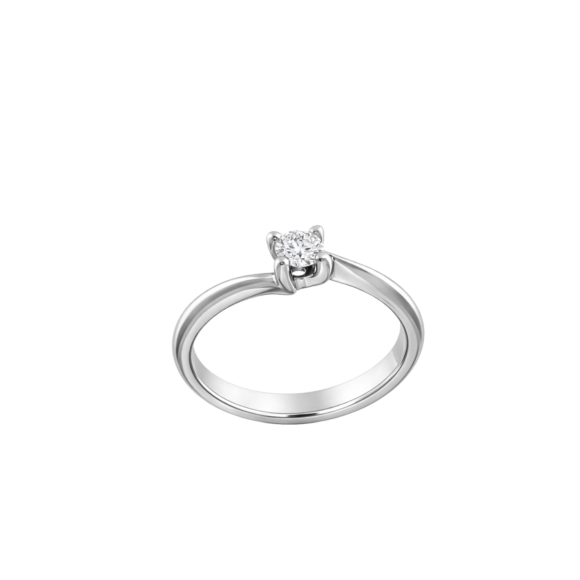 ANELLO SVERSO ORO BIANCO DIAMANTE TAGLIO BRILLANTE 0,30 CT