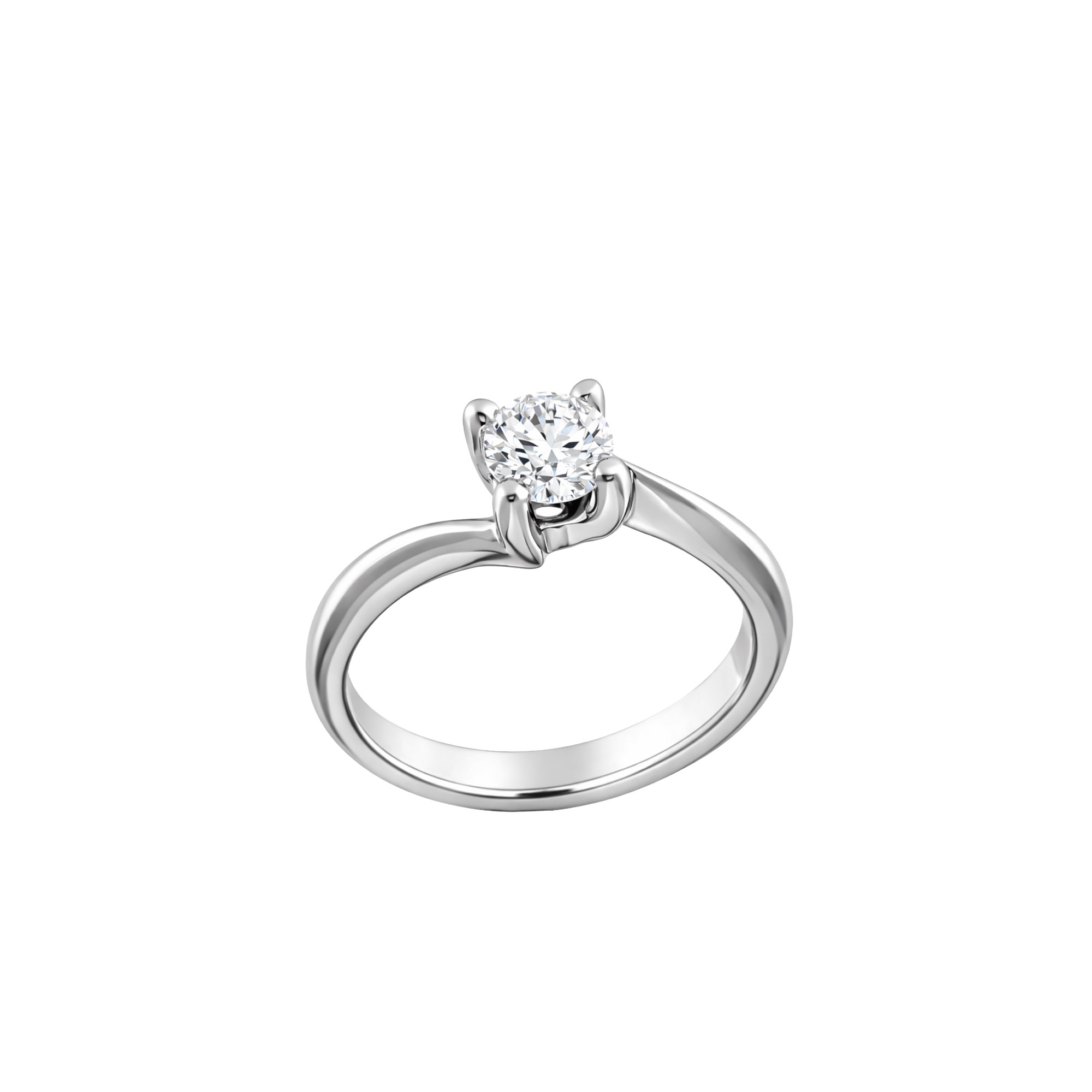 ANELLO SVERSO ORO BIANCO DIAMANTE TAGLIO BRILLANTE 0,50 CT