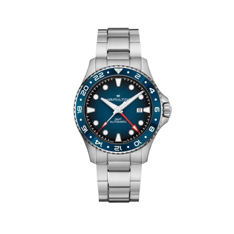 KHAKI NAVY SCUBA AUTO GMT QUADRANTE BLU 43 MM