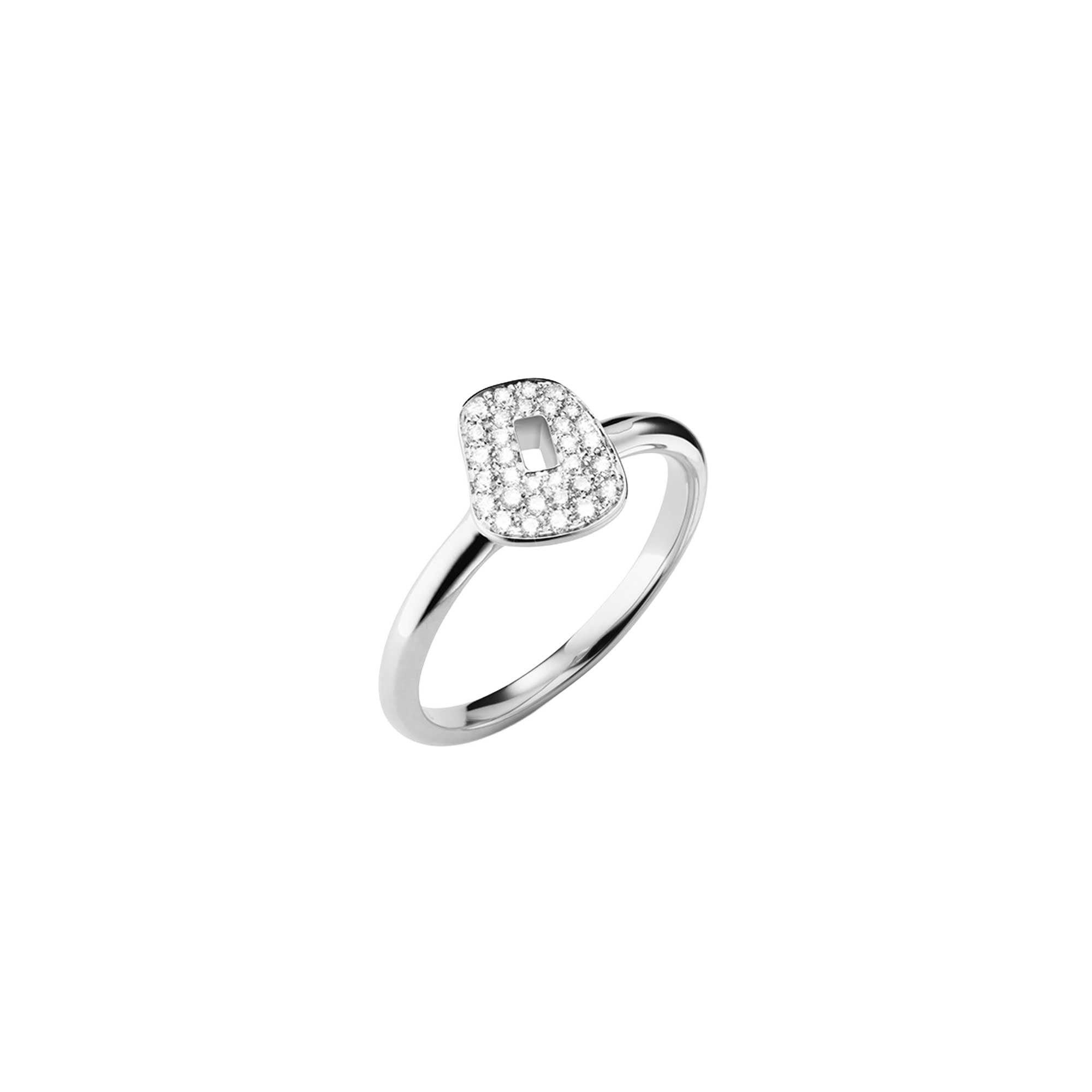 Anello Mattioli Mini Puzzle diamanti e Oro Bianco