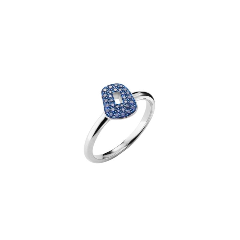 Anello Mattioli Mini Puzzle Zaffiri Blu e Oro Bianco