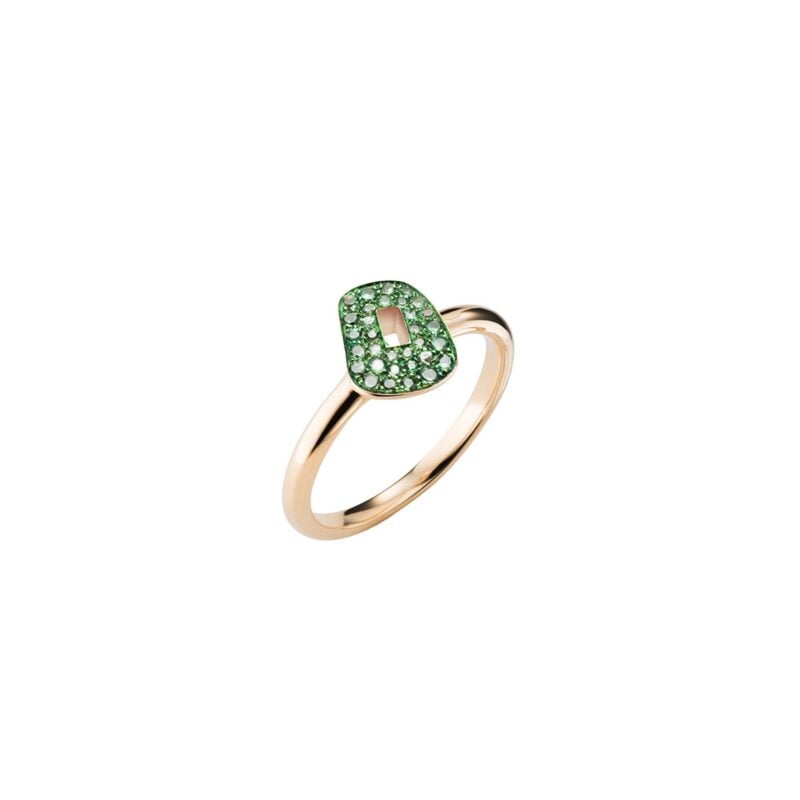 ANELLO PUZZLE MINI ORO ROSA E TSAVORITE VERDE