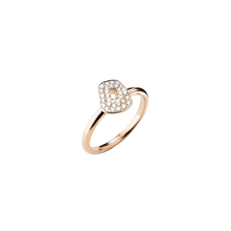 Anello Mattioli Mini Diamanti Bianchi e Oro Rosa
