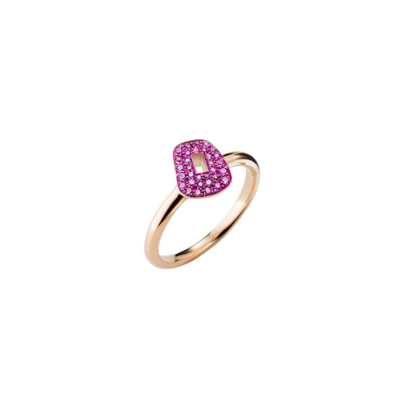 ANELLO PUZZLE MINI ORO ROSA E PAVÈ ZAFFIRI ROSA