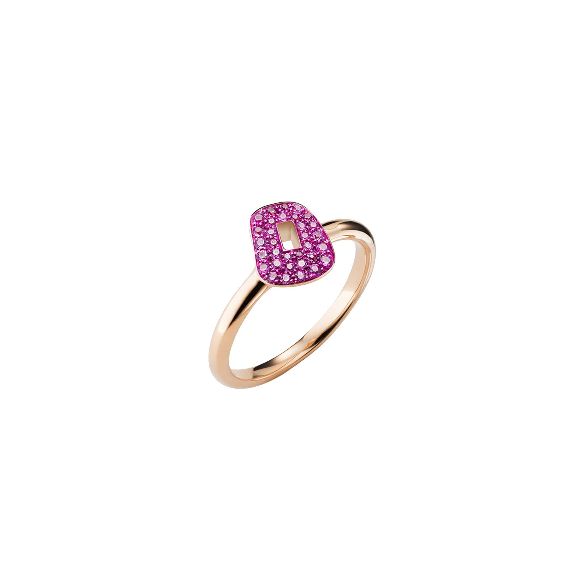 ANELLO PUZZLE MINI ORO ROSA E PAVÈ ZAFFIRI ROSA