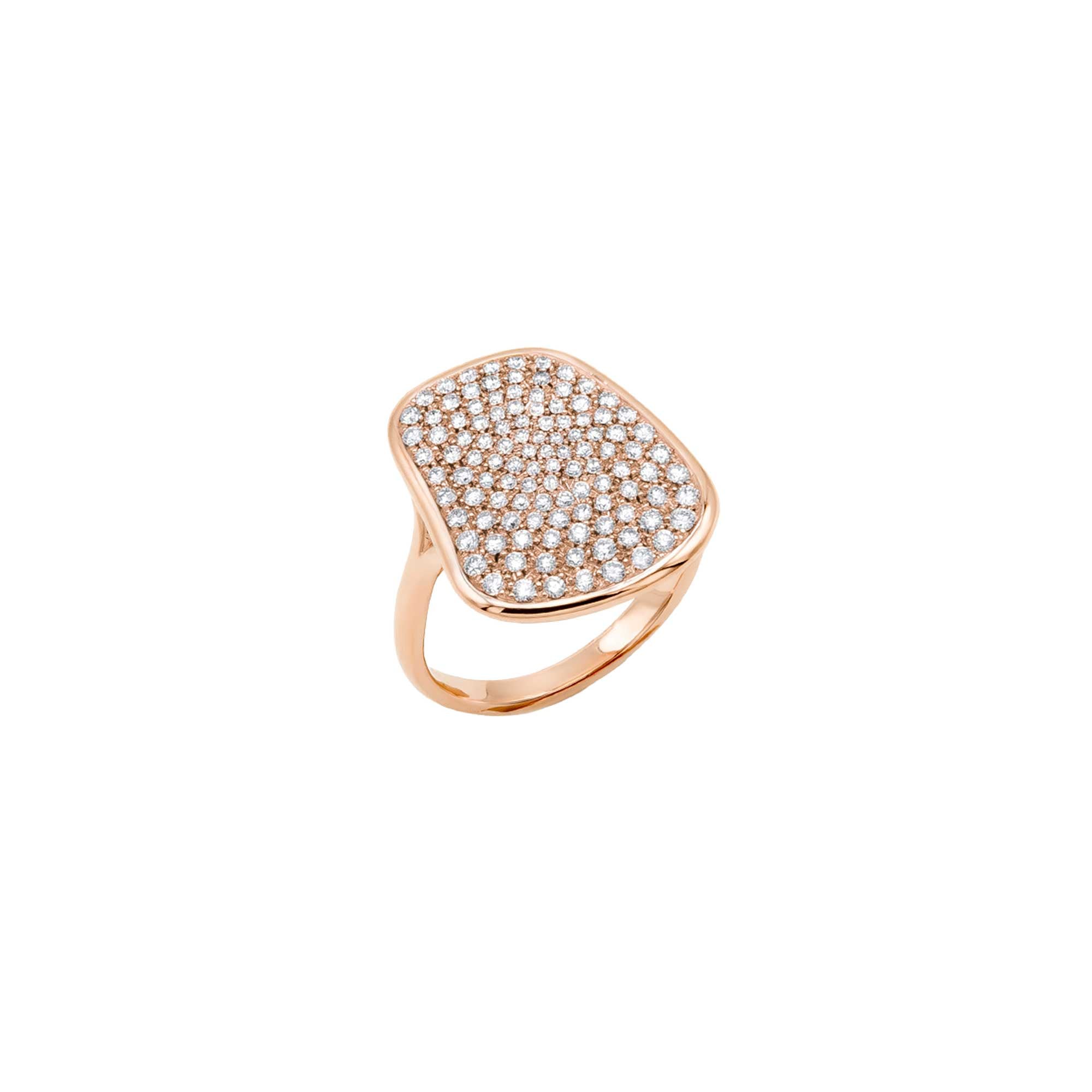 Anello Puzzle Solo in oro rosa
e pavé di diamanti bianchi Mattioli