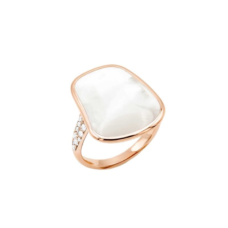 Anello Puzzle Solo Oro rosa diamanti e madreperla naturale Mattioli