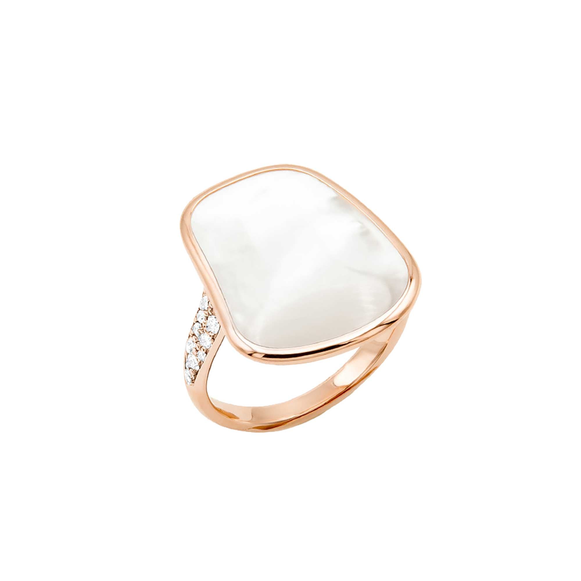 Anello Puzzle Solo Oro rosa diamanti e madreperla naturale Mattioli