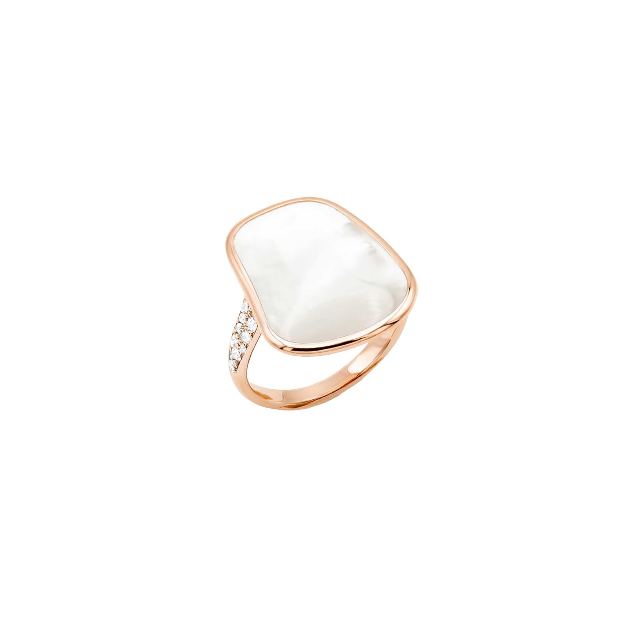 Anello Puzzle Solo Oro rosa diamanti e madreperla naturale