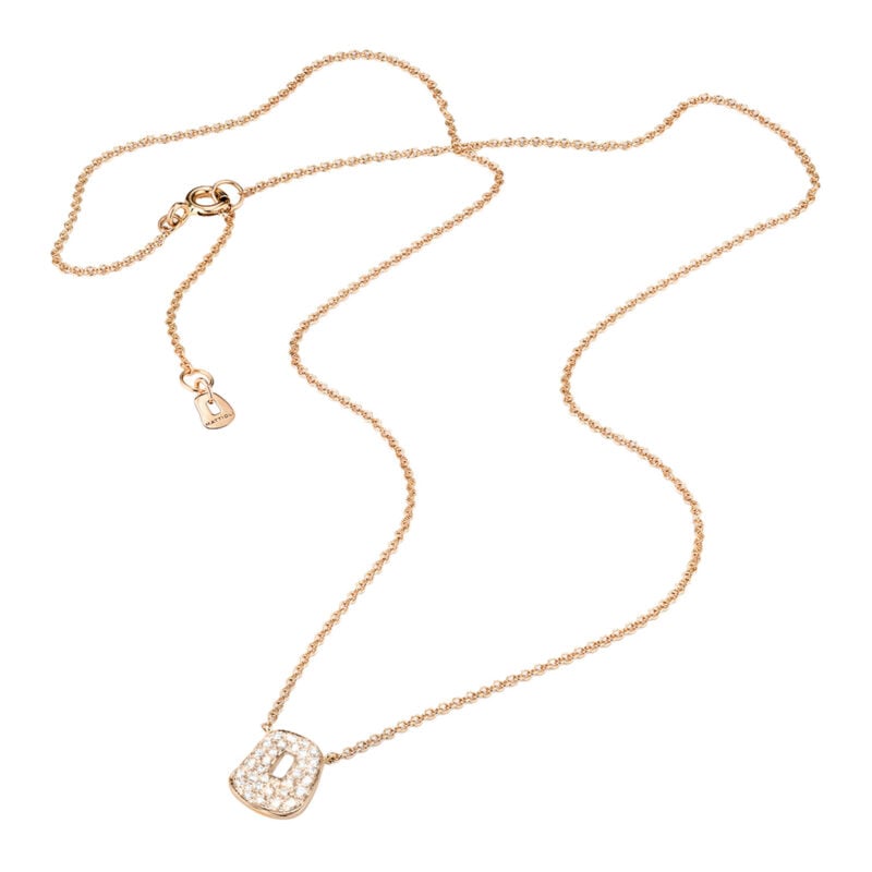 Ciondolo Puzzle Mini oro rosa e pavé di diamanti bianchi