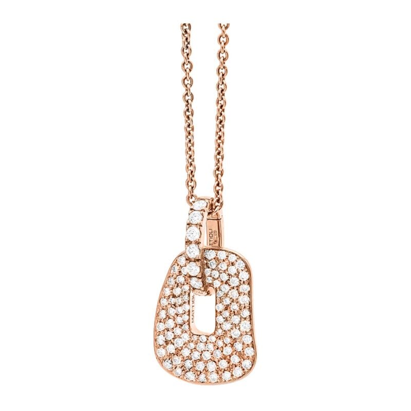 COLLANA SOLO PUZZLE ORO ROSA ELEMENTO ORO ROSA E PAVÈ DIAMANTI MATTIOLI