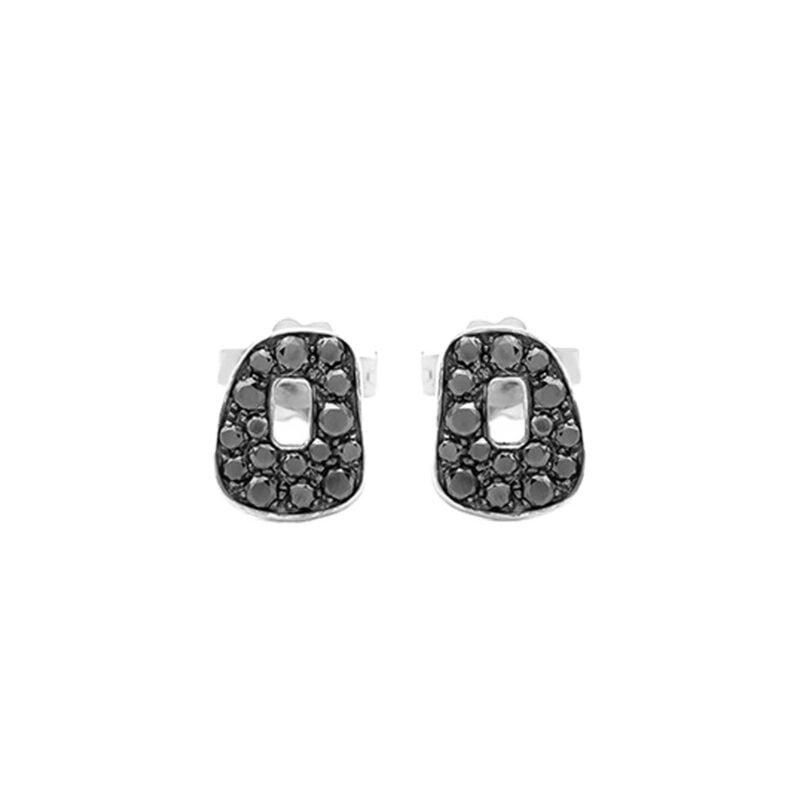 Orecchini Puzzle Mini Oro bianco Pavé diamanti neri Mattioli