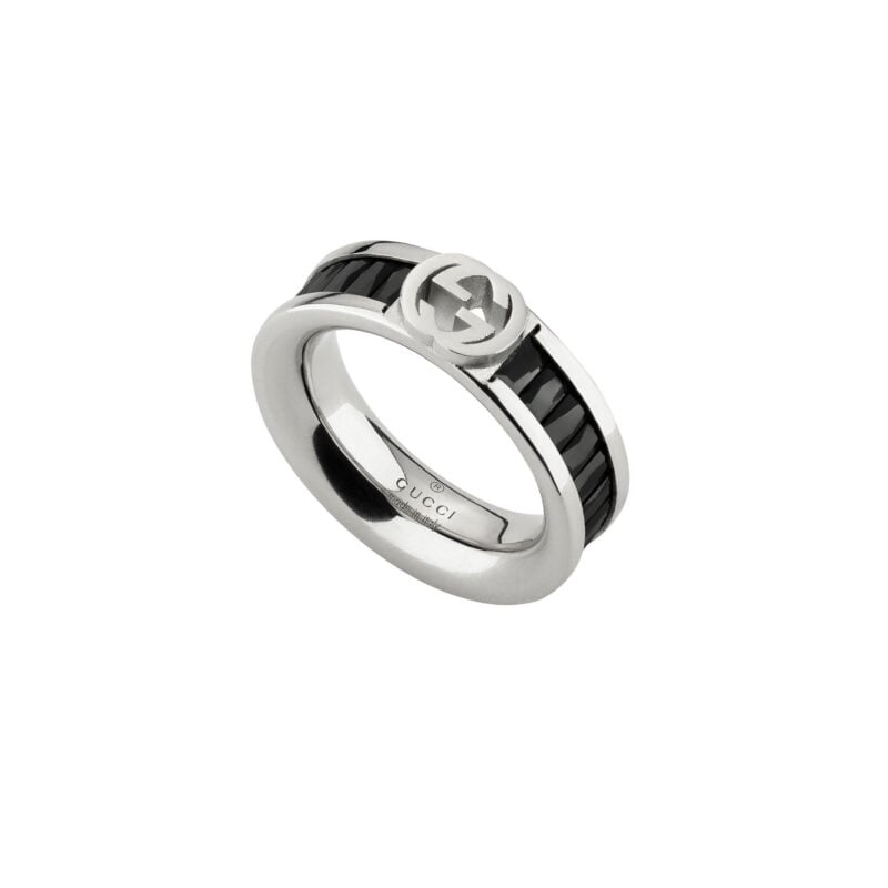 Anello Gucci Interlocking con cristalli