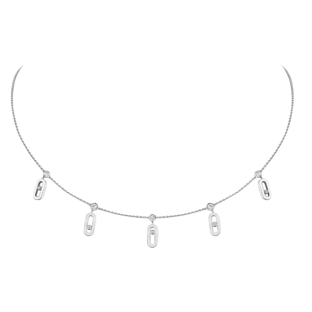 MOVE UNO DROP PENDANT WHITE GOLD CHOKER