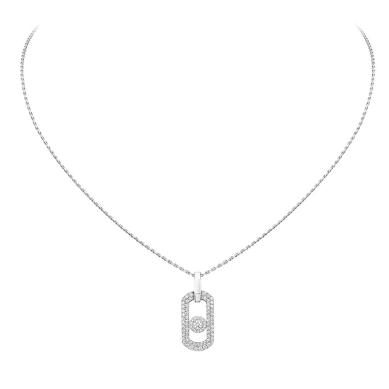 COLLANA SO MOVE ORO BIANCO CON PAVÉ