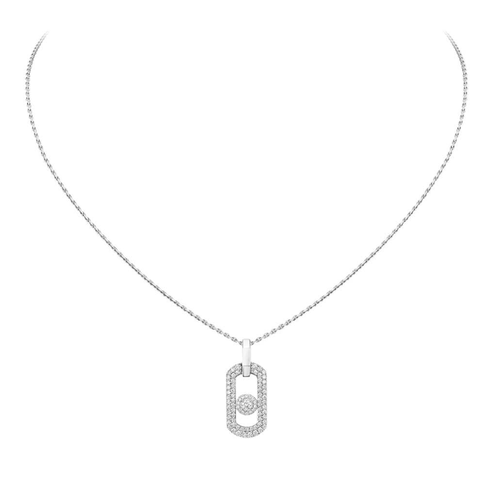 COLLANA SO MOVE ORO BIANCO CON PAVÉ