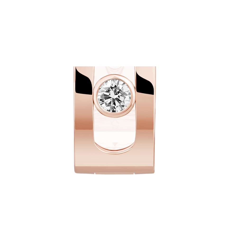 Move Noa rose gold hoop earrings two brilliant-cut moving diamonds - Image 3