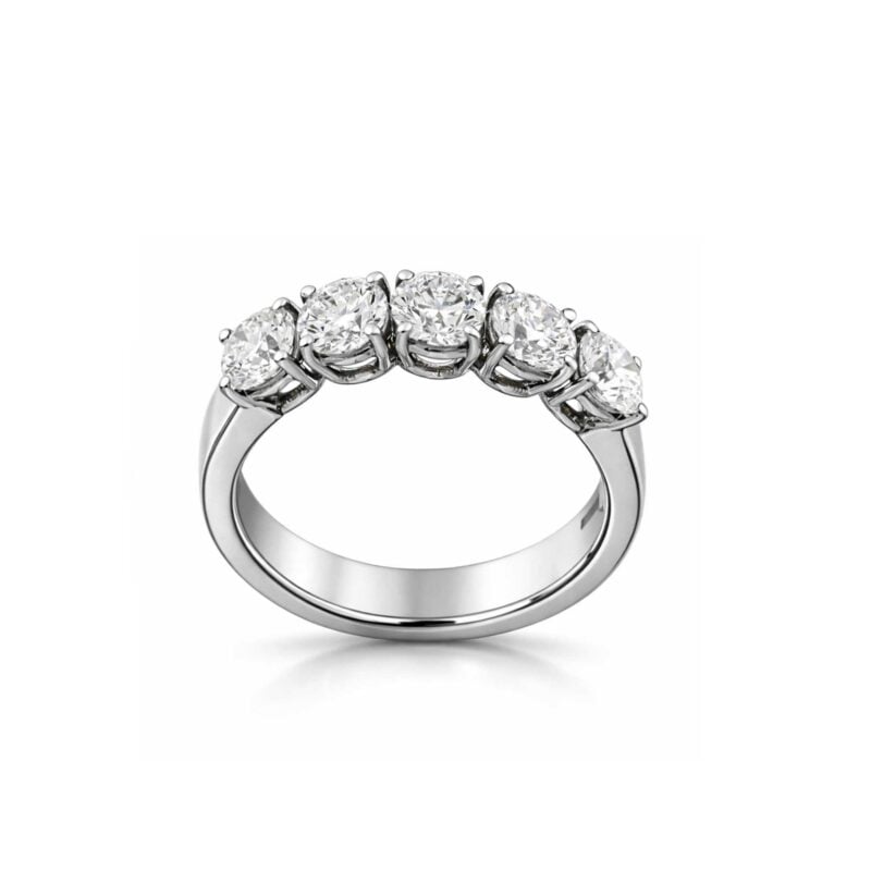 Fedina oro bianco premium griffe 5 brillanti da 0,30