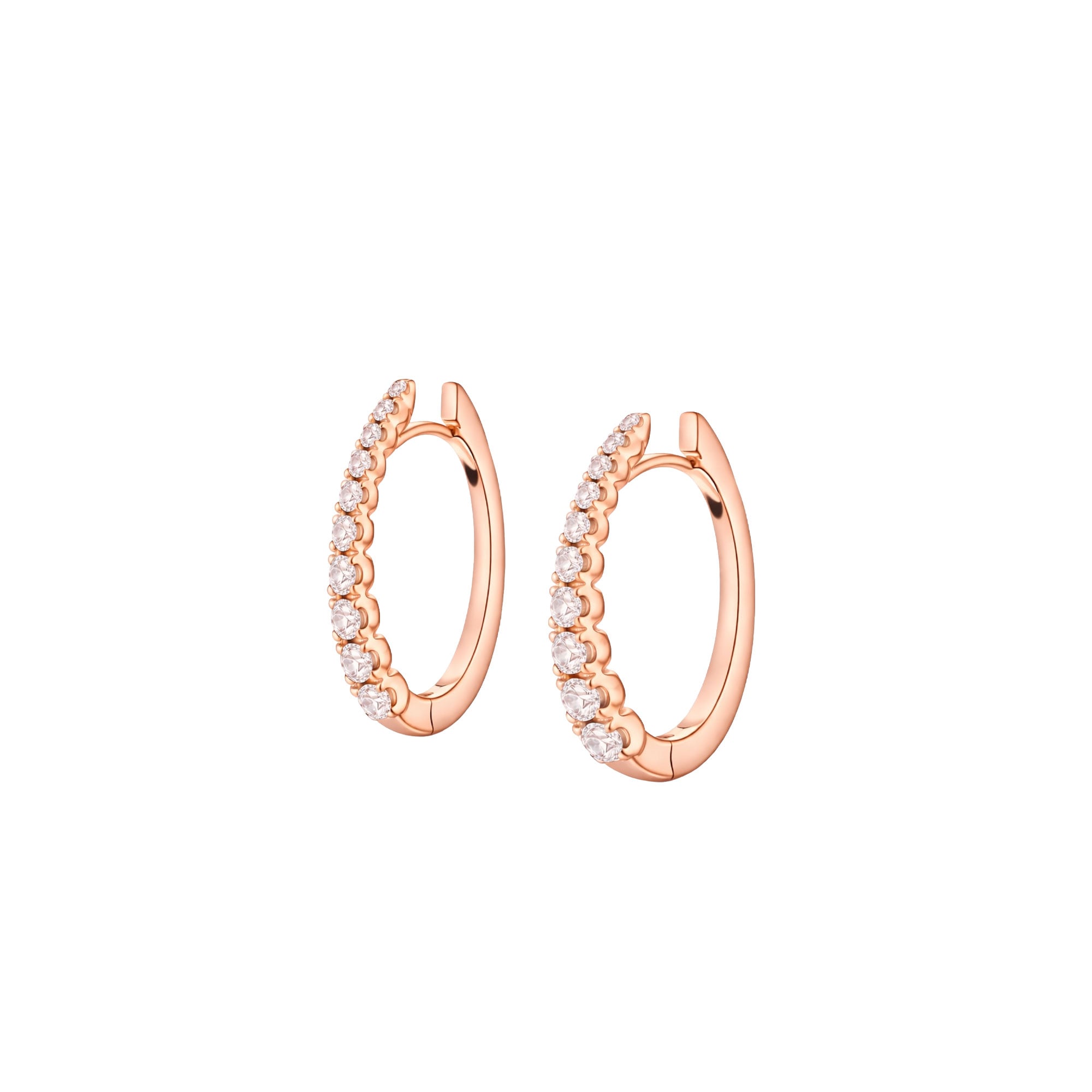 ROSE GOLD ELLIPTICAL EARRINGS WITH MID BIG DIAMONDS