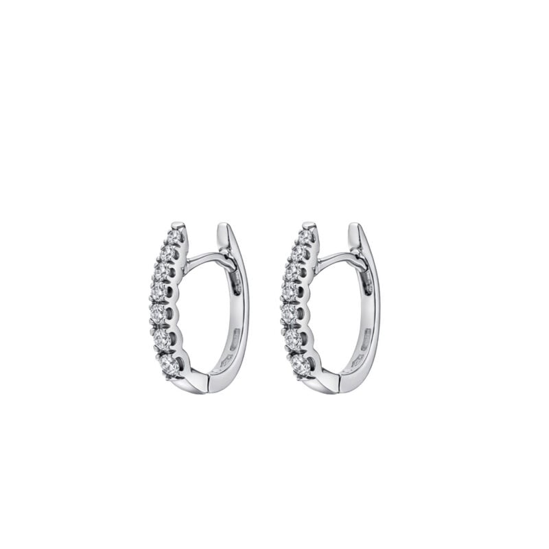 Orecchini ellissi oro bianco 18 ct con brillanti mid.piccolo 
oro 3,20 14 brill ct.0,37 Colore E-F purezza Vs