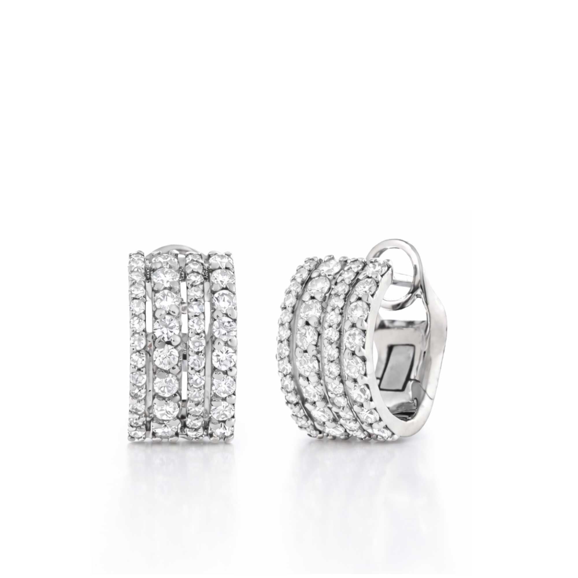 ORECCHINI GAIA IN ORO BIANCO CON PAVÉ DI BRILLANTI 0.86 CT - immagine 2