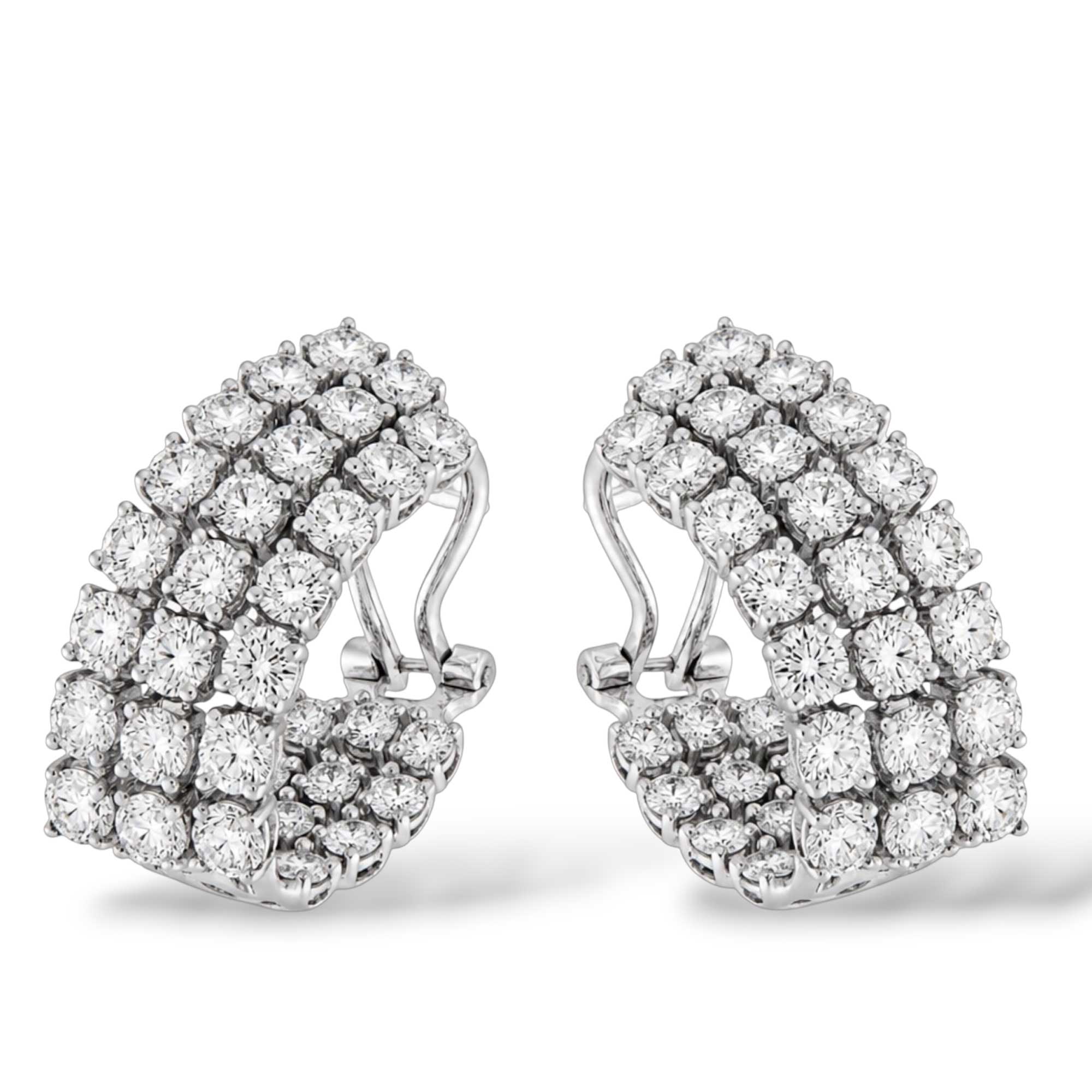 White Gold griffe Earrings with Diamonds on the Back as Well