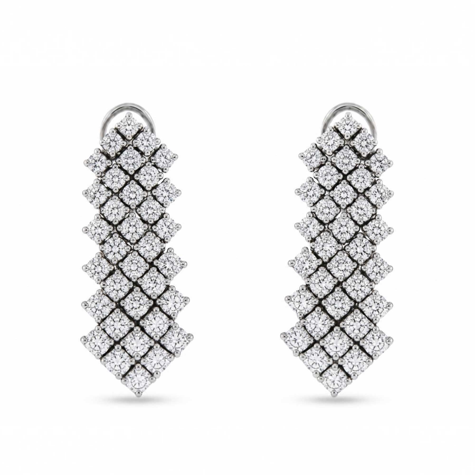 White gold "bow tie" earrings with diamonds