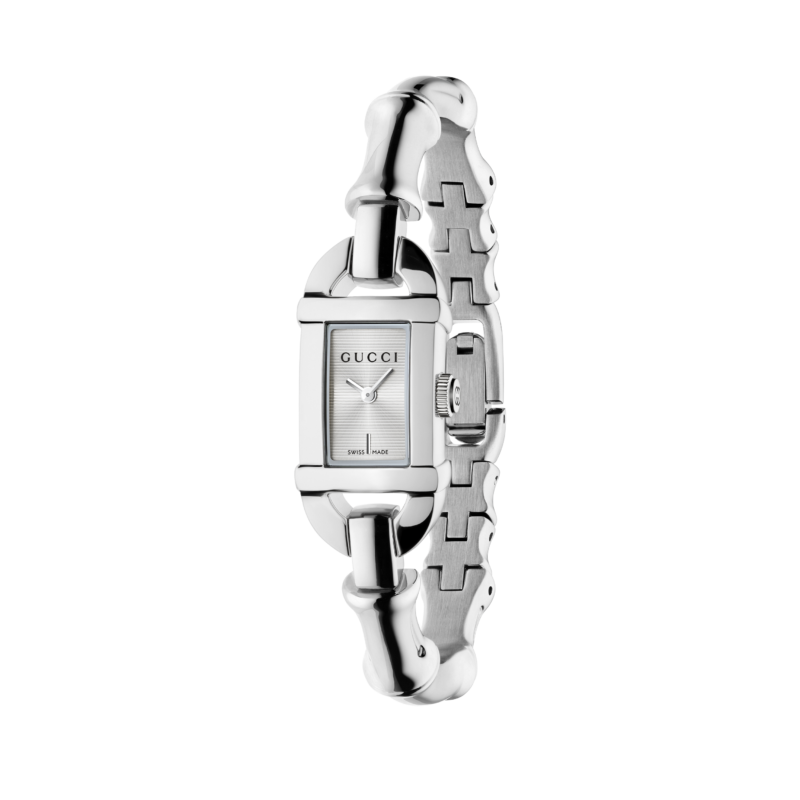 BAMBOO GUCCI WATCH STAINLESS STEEL BRACELET AND WHITE DIAL