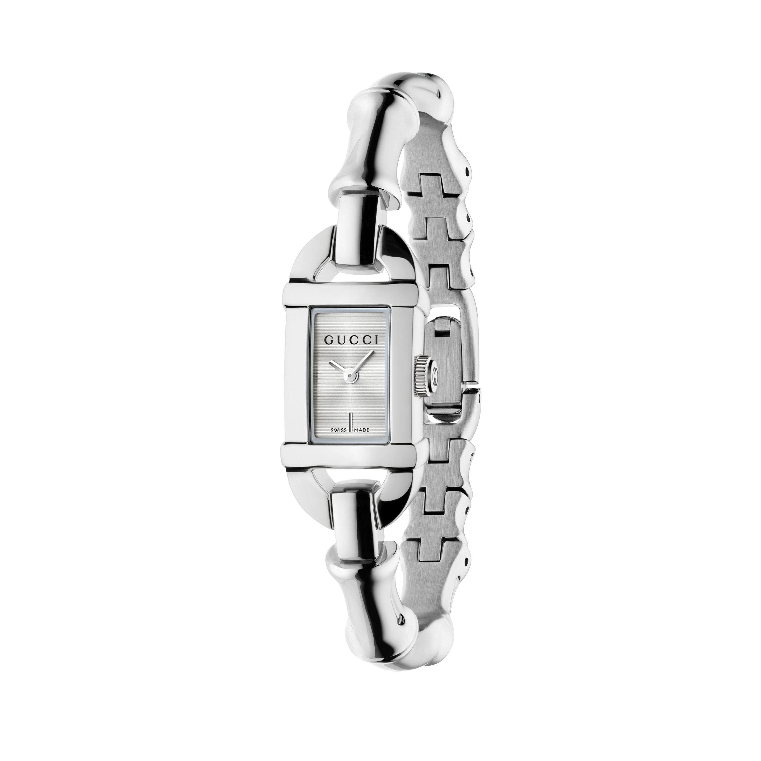 BAMBOO GUCCI WATCH STAINLESS STEEL BRACELET AND WHITE DIAL