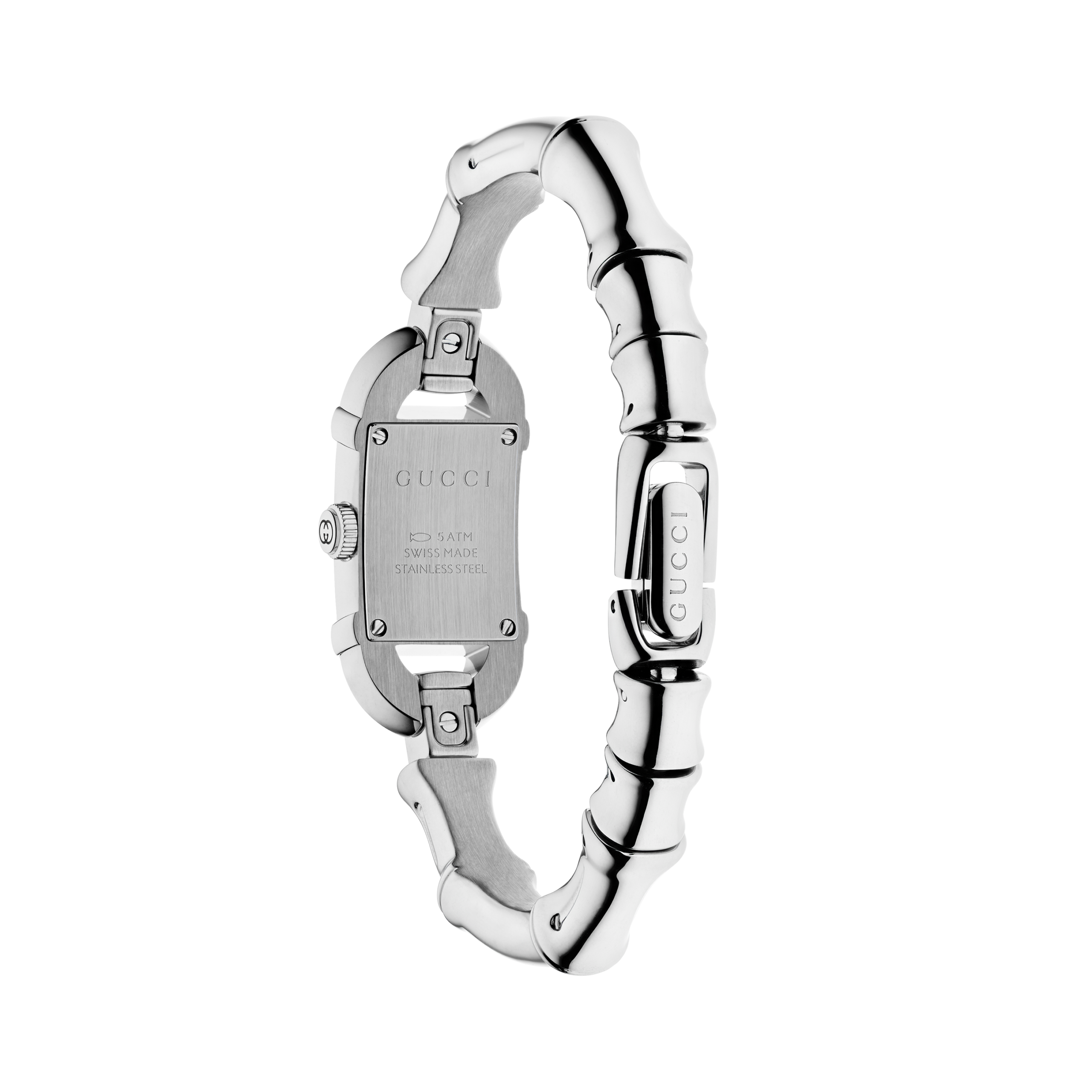 BAMBOO GUCCI WATCH STAINLESS STEEL BRACELET AND BLACK DIAL - Image 3